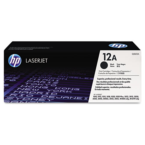 HP 12A, (Q2612A) Black Original LaserJet Toner Cartridge