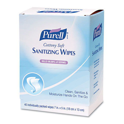 Purell Cottony Soft Individually Wrapped Hand Sanitizing Wipes, 5" x 7