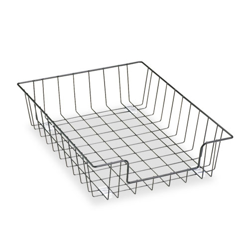 Image of Wire Desk Tray Organizer, 1 Section, Letter Size Files, 10" x 14.13" x 3", Black