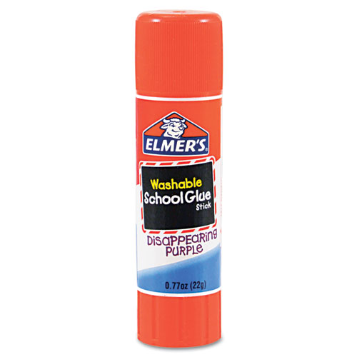 Elmer's® School Glue Stick, 0.77 oz, Applies Purple, Dries Clear, 6/Pack