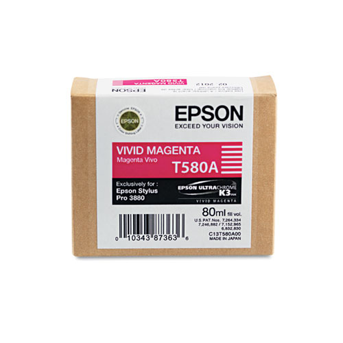 Epson® T580A00 UltraChrome K3 Ink, Vivid Magenta