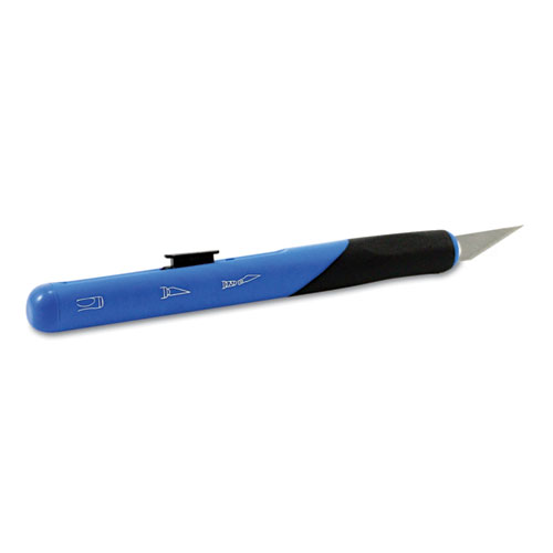 Image of X-Acto® Retract-A-Blade Knife, #11 Blade, 5.25" Plastic Handle, Blue/Black