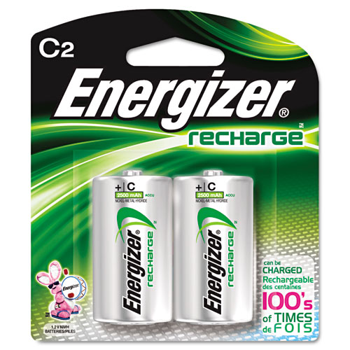 Energizer® NiMH Rechargeable Batteries, C, 2 Batteries/Pack