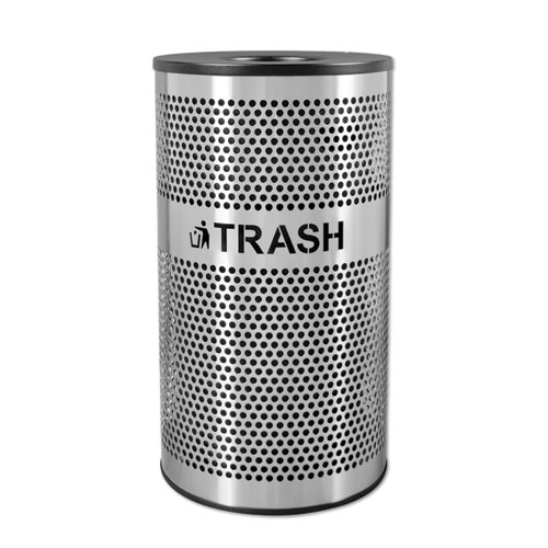 Ex-Cell Stainless Steel Trash Receptacle, 33gal, Stainless Steel