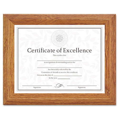 Document/Certificate Frame, Wood, 8.5 x 11, Stepped Oak