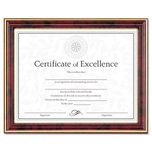 Gold-Trimmed Document Frame W/certificate, Wood, 8 1/2 X 11, Mahogany