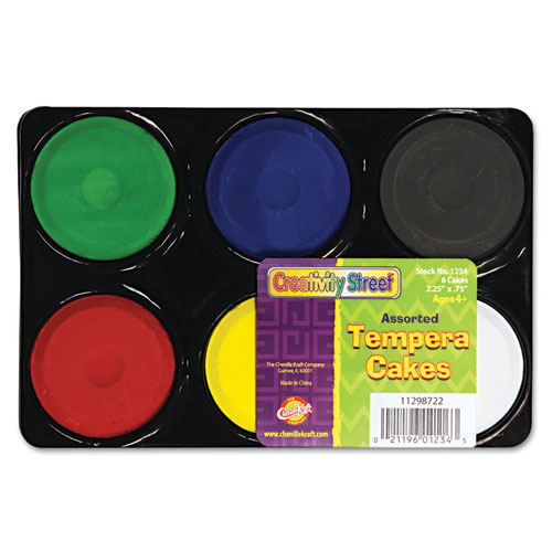 Creativity Street® Tempera Cakes, 6 Assorted Colors, 6/Pack