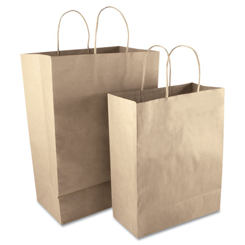 COSCO Premium Shopping Bag, 10" x 4.5" x 13", Brown Kraft, 50/Box