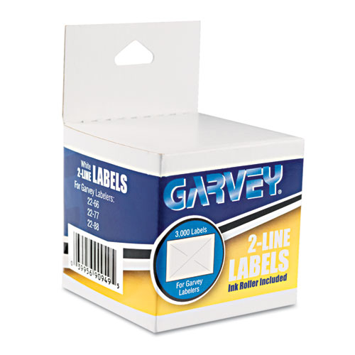 Two-Line Pricemarker Labels, 0.44 x 0.81, White, 1,000/Roll, 3 Rolls/Box