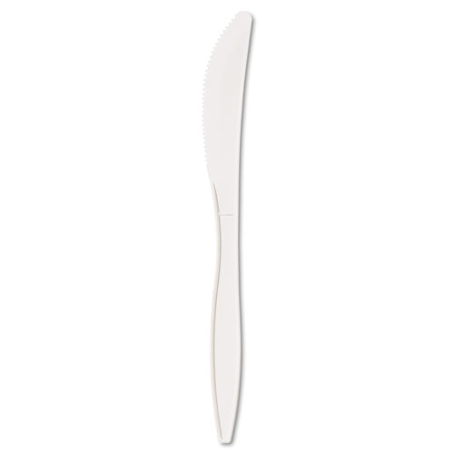 Image of Mediumweight Polypropylene Cutlery, Knife, White, 1000/Carton