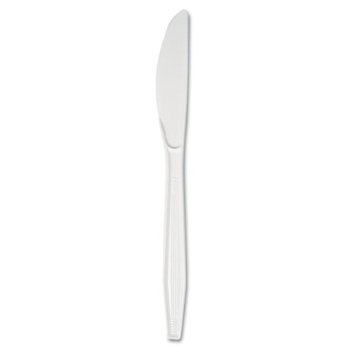 Image of Boardwalk® Mediumweight Polystyrene Cutlery, Knife, White, 100/Box