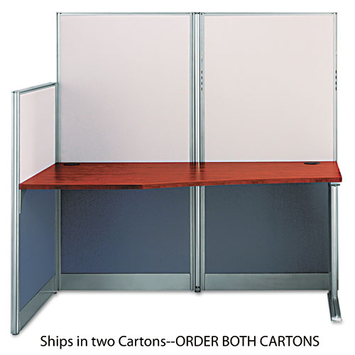 Office in an Hour Collection Straight Workstation, 64.5" x 32.25" x 63", Hansen Cherry, (Box 2 of 2)