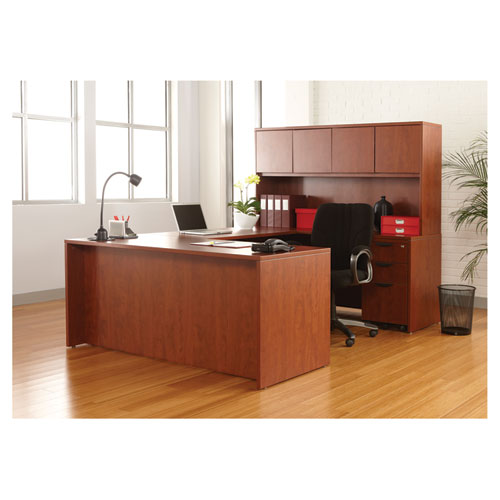 Image of Alera Valencia Series Straight Front Desk Shell, 65" x 29.5" x 29.63", Medium Cherry