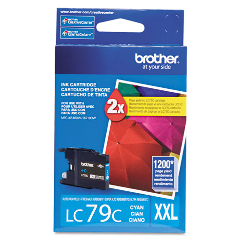 Brother Lc79C Innobella Super High-Yield Ink, 1,200 Page-Yield, Cyan