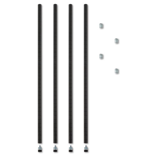 Image of Alera® Stackable Posts For Wire Shelving, 36 "High, Black, 4/Pack
