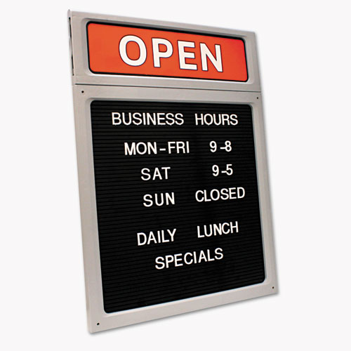 COSCO Message/Business Hours Sign, 15 x 20.5, Black/Red