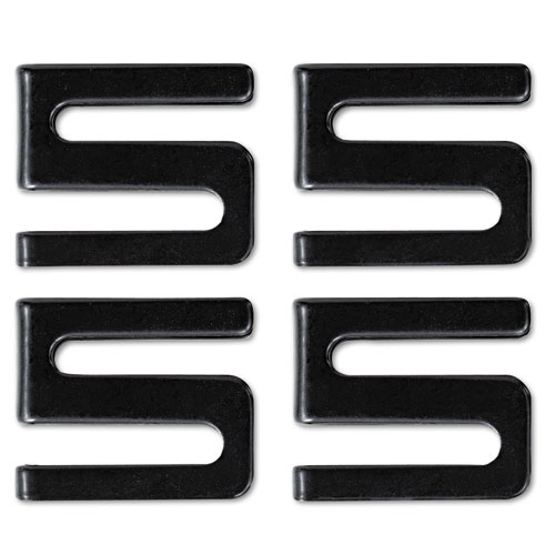 Alera® Wire Shelving S Hooks, Metal, Black, 4 Hooks/Pack