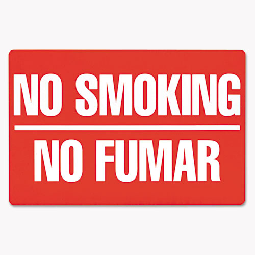 Two-Sided Signs, No Smoking/No Fumar, 8 x 12, Red