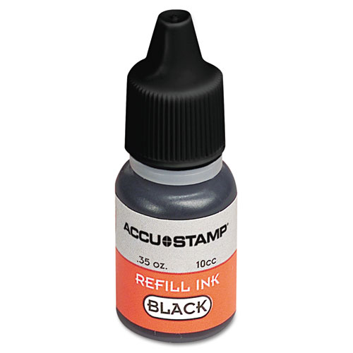ACCU-STAMP Gel Ink Refill, Black, 0.35 oz Bottle | by Plexsupply