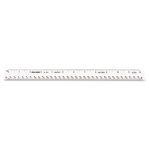 Chartpak® Triangular Scale, Plastic, 12" Long, Architectural, White