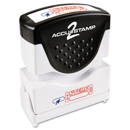 ACCUSTAMP2® Pre-Inked Shutter Stamp with Microban, Red/Blue, PAID, 1 5/8 x 1/2