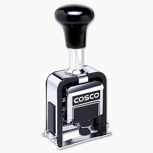 COSCO 2000PLUS® Automatic Numbering Machine, 6 wheels, Self-Inking, Black 3/4 x 1/4