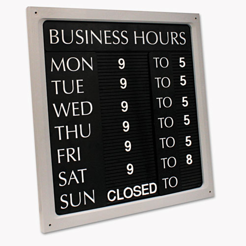Image of Cosco Message/Business Hours Sign, 15 X 20.5, Black/Red