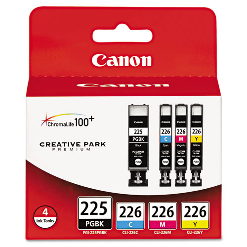 Canon® 4530B008Aa (Pgi-225, Cli-226) Ink, Cyan/Magenta/Pigment Black/Yellow, 4/Pack