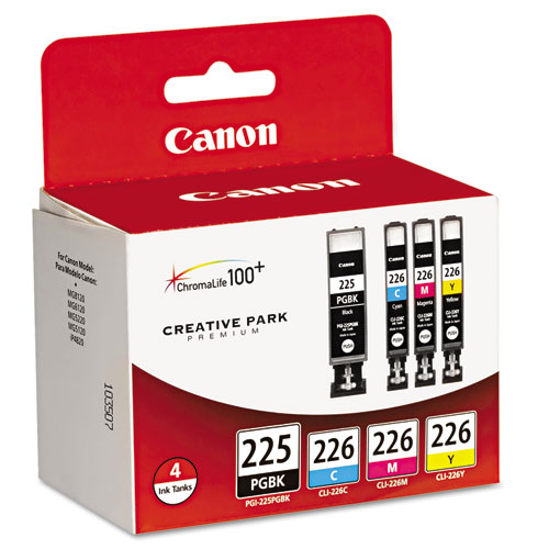 Image of Canon® 4530B008Aa (Pgi-225, Cli-226) Ink, Cyan/Magenta/Pigment Black/Yellow, 4/Pack