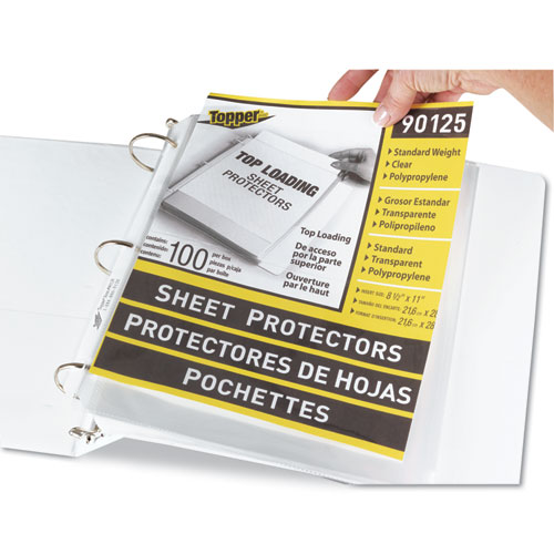 Image of Top-Load Polypropylene Sheet Protectors, Standard, Letter, Clear, 2", 100/Box