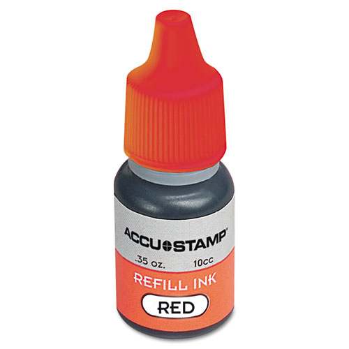 ACCU-STAMP Gel Ink Refill, Red, 0.35 oz Bottle | by Plexsupply