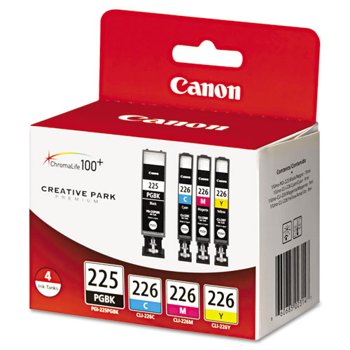 Image of Canon® 4530B008Aa (Pgi-225, Cli-226) Ink, Cyan/Magenta/Pigment Black/Yellow, 4/Pack