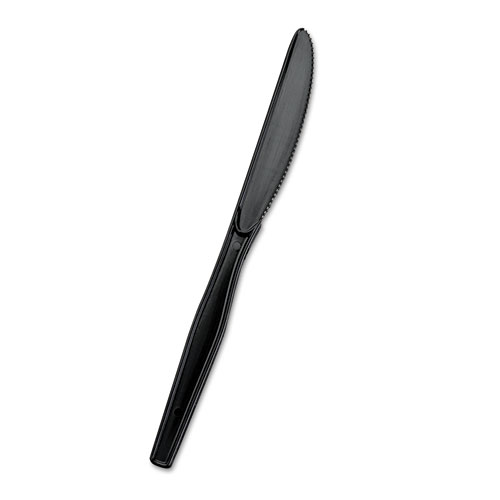 SmartStock Plastic Cutlery Refill, Knives, Black, 40/Pack, 24 Packs/Carton | by Plexsupply