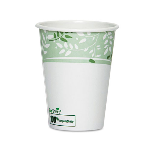 EcoSmart Hot Cups, Paper w/PLA Lining, Viridian, 8oz, 50/Pack | by Plexsupply