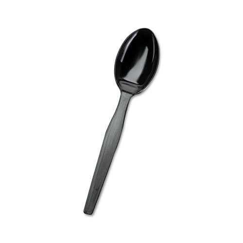 SmartStock Plastic Cutlery Refill, Spoons, Black, 40/Pack, 24 Packs/Carton | by Plexsupply