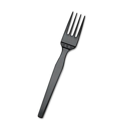 SmartStock Plastic Cutlery Refill, Forks, Black, 40/Pack, 24 Packs/Carton | by Plexsupply
