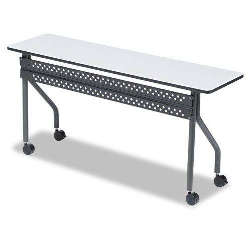OfficeWorks Mobile Training Table, 60w x 18d x 29h, Gray/Charcoal ICE68057