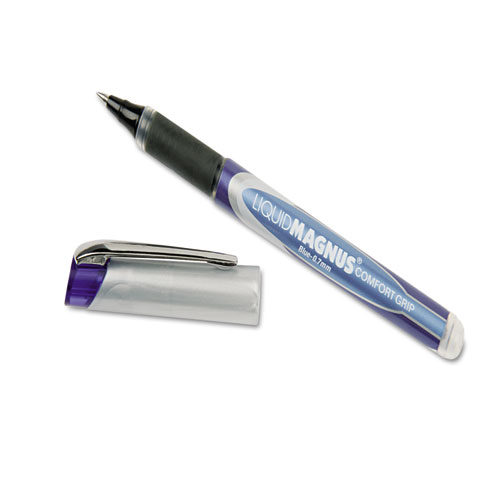 7520015877787 SKILCRAFT Liquid Magnus Hybrid Gel Pen, Stick, Fine 0.7 mm, Blue Ink, Blue/Gray Barrel, 4/Pack