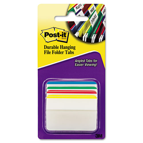 Post-It® Tabs 2" Angled Tabs, Lined, 1/5-Cut, Assorted Primary Colors, 2" Wide, 24/Pack