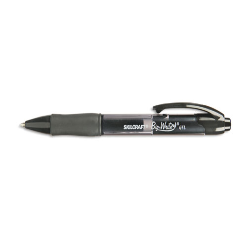 7520015882363 SKILCRAFT BioWrite Gel Pen, Retractable, Medium 0.7 mm, Black Ink, Translucent Black Barrel, Dozen