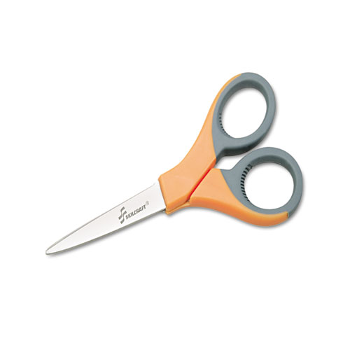 5110012414375 SKILCRAFT Scissors, Pointed Tip, 6.5" Long, 3" Cut Length, Orange/Gray Offset Handle