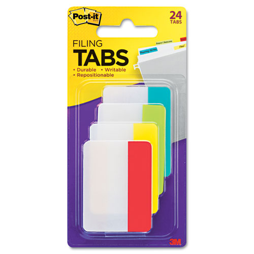 1 Plain Solid Color Tabs, 1/5-Cut, Assorted Colors, 1 Wide, 100/Pack -  Office Source 360