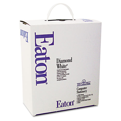 Image of Continuous Feed Computer Paper, 1-Part, 20 lb Bond Weight, 9.5 x 11, White, 1, 000/Carton