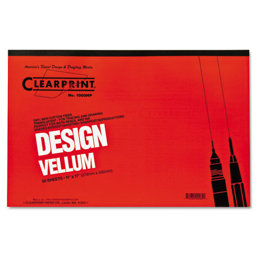 Clearprint® Design Vellum Paper, 16lb, White, 11 x 17, 50 Sheets/Pad