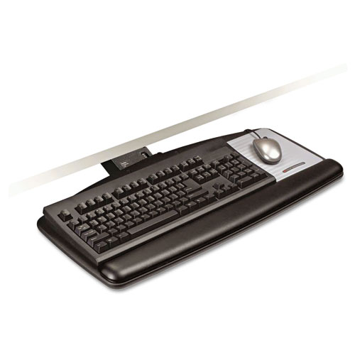 Sit/Stand Easy Adjust Keyboard Tray, Standard Platform, 25.5w x 12d, Black