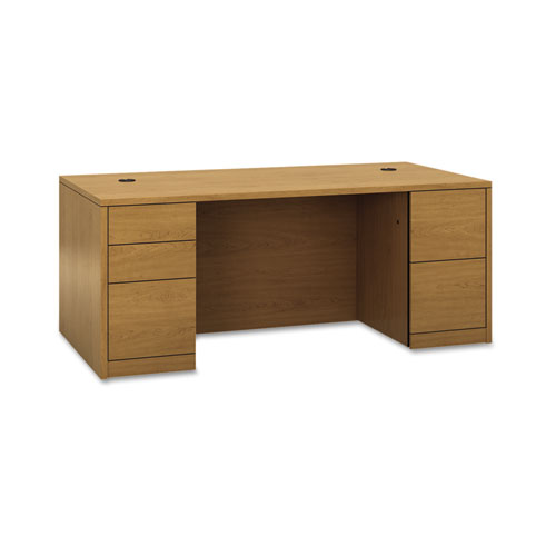 Image of Hon® 10500 Series Double Pedestal Desk With Full Pedestals, 72" X 36" X 29.5", Harvest