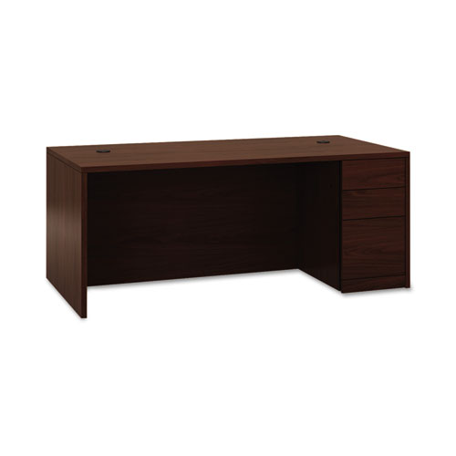Image of Hon® 10500 Series "L" Workstation Right Pedestal Desk With Full-Height Pedestal, 72" X 36" X 29.5", Mahogany