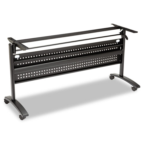 Image of Alera® Valencia Flip Training Table Base, Modesty Panel, 57.88W X 19.75D X 28.5H, Black