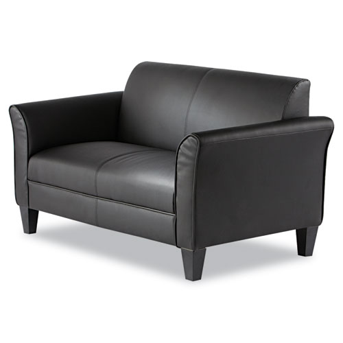 Image of Alera® Reception Lounge Furniture, Loveseat, 55.5W X 31.5D X 33.07H, Black