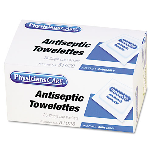 First Aid Antiseptic Towelettes, 25/Box
